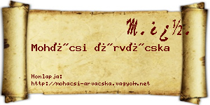 Mohácsi Árvácska névjegykártya